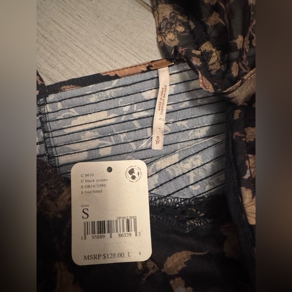 NWT Free People Brunch Date Bodysuit in Black combo Size Small - Picture 7 of 16